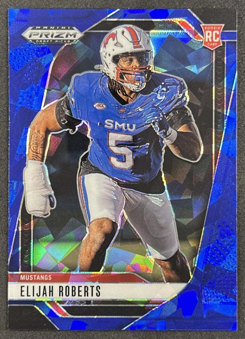 Elijah Roberts 2025 Panini Prizm Draft Picks Blue Ice /149 Mustangs front
