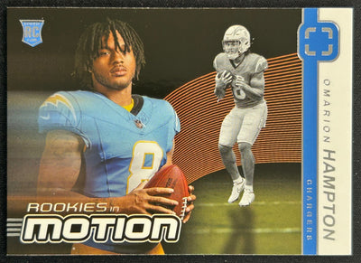 Omarion Hampton 2025 PhotoGenic Rookies In Motion Chargers Sports Trading Cards