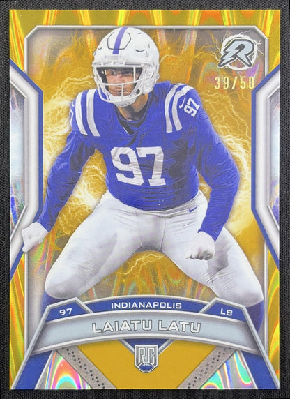Laiatu Latu 2024 Topps Resurgence Gold Power Surge /50 Colts Indianapolis Colts