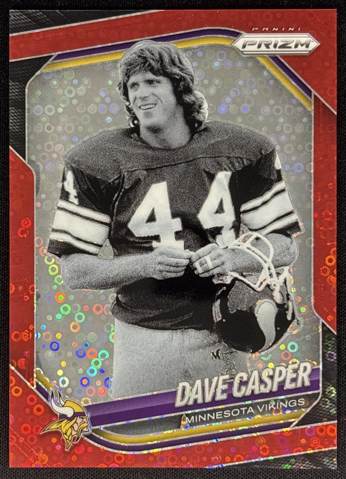 Dave Casper 2025 Panini Prizm No Huddle Red /99 Vikings Sports Trading Cards