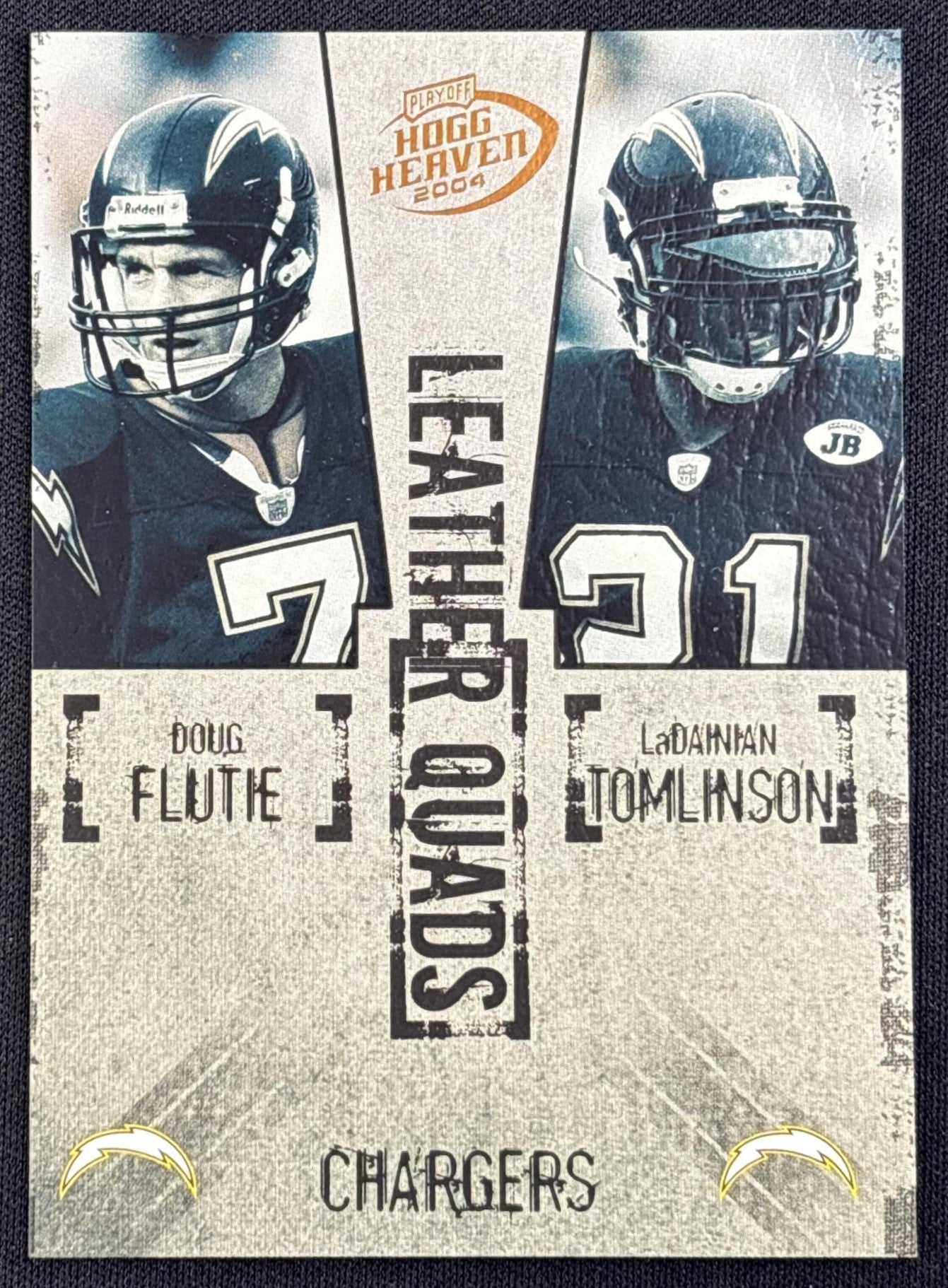 Doug Flutie LaDainian Tomlinson Drew Brees David Boston 2004 Playoff Hogg Heaven Leather Quads /1250 Chargers