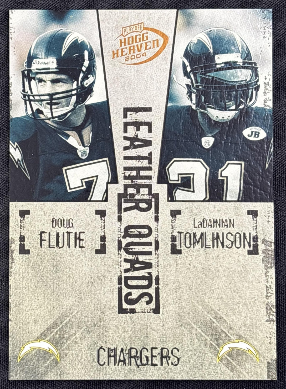 Doug Flutie LaDainian Tomlinson Drew Brees David Boston 2004 Playoff Hogg Heaven Leather Quads /1250 Chargers