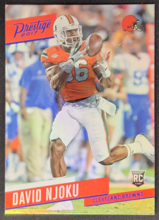 David Njoku 2017 Prestige Xtra Points Blue Browns - front