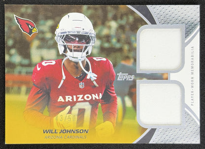 Will Johnson 2026 Topps NFL Material Dual Relic Gold /50 Cardinals
