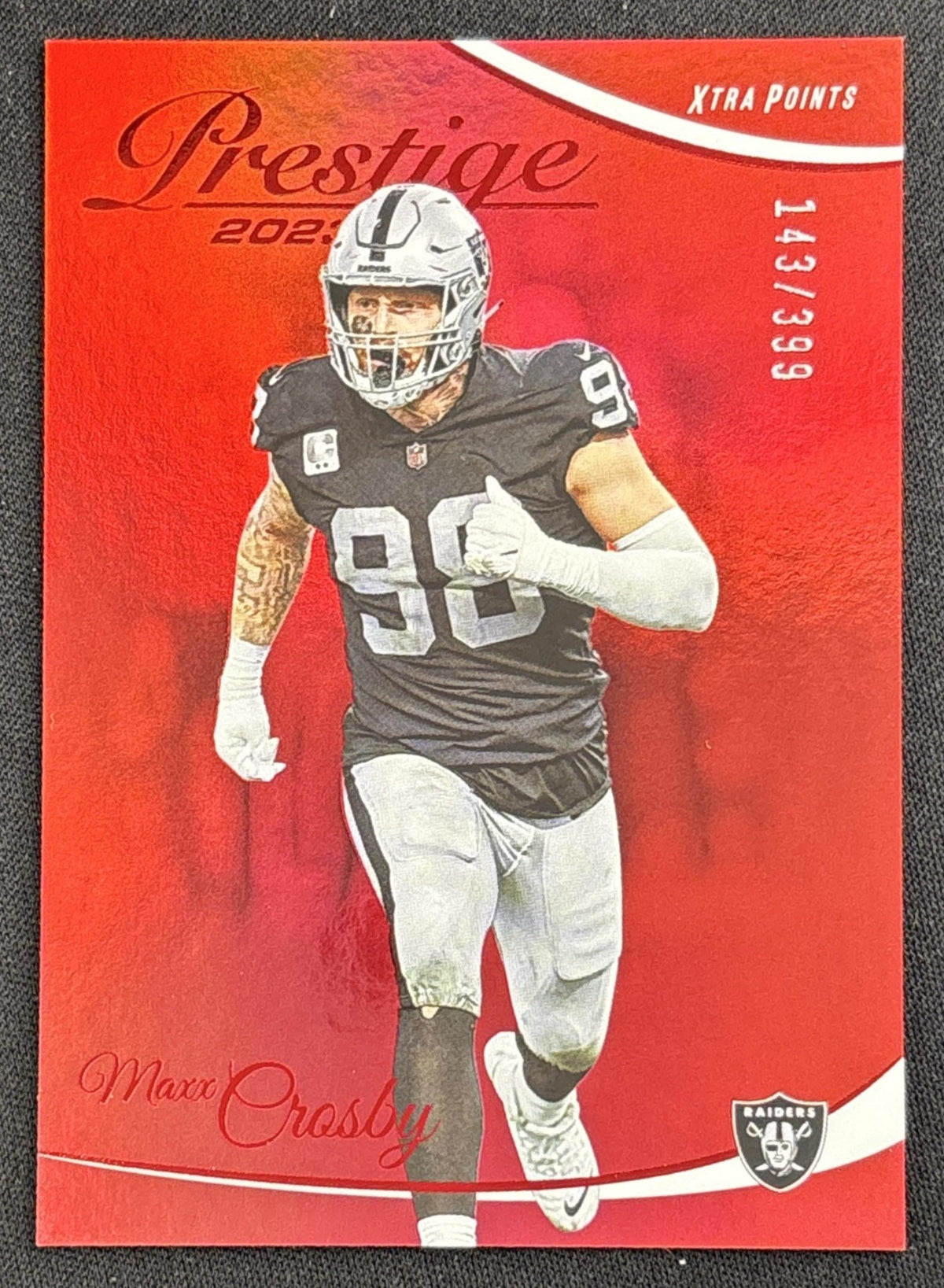 Maxx Crosby 2023 Panini Prestige Xtra Points Premium Red /399 Raiders