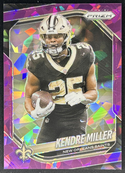 Kendre Miller 2025 Panini Prizm Purple Ice /225 Saints Sports Trading Cards