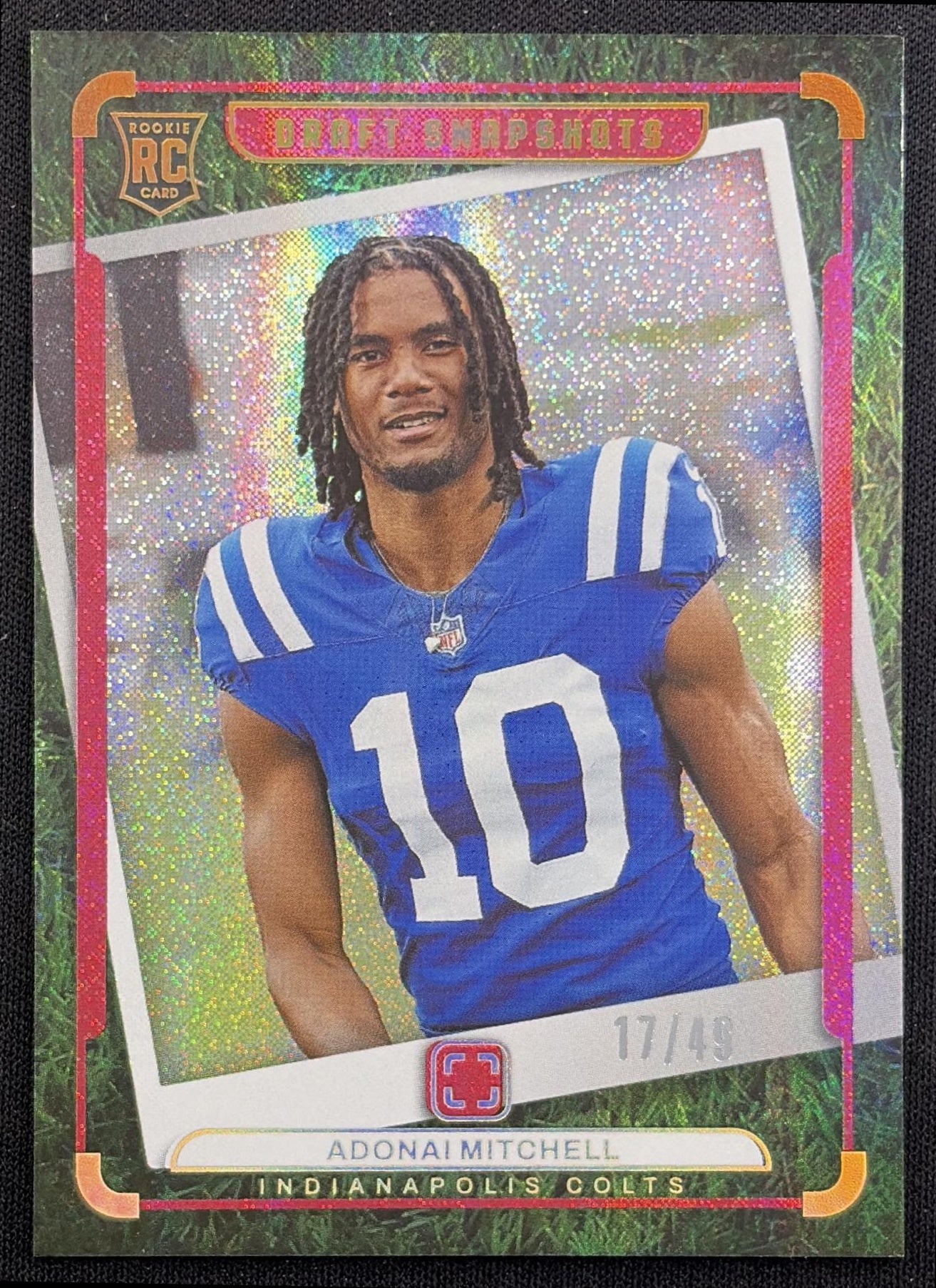 Adonai Mitchell 2024 Panini Photogenic Draft Snapshots Red /49 Colts Indianapolis Colts