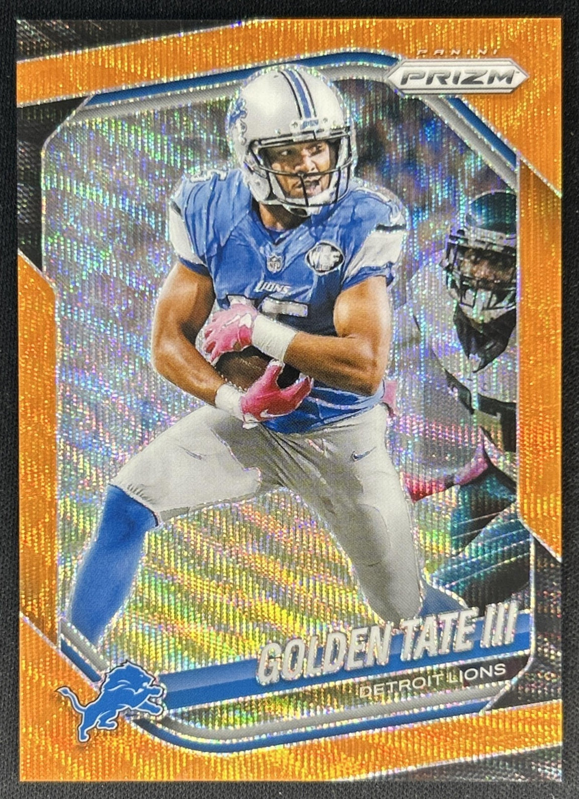 Golden Tate III 2025 Panini Prizm Orange Wave /65 Lions Front