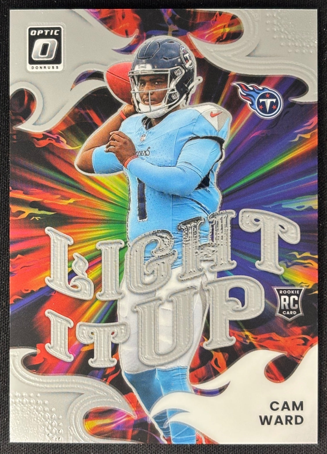Cam Ward 2025 Donruss Optic Light It Up Titans Sports Trading Card