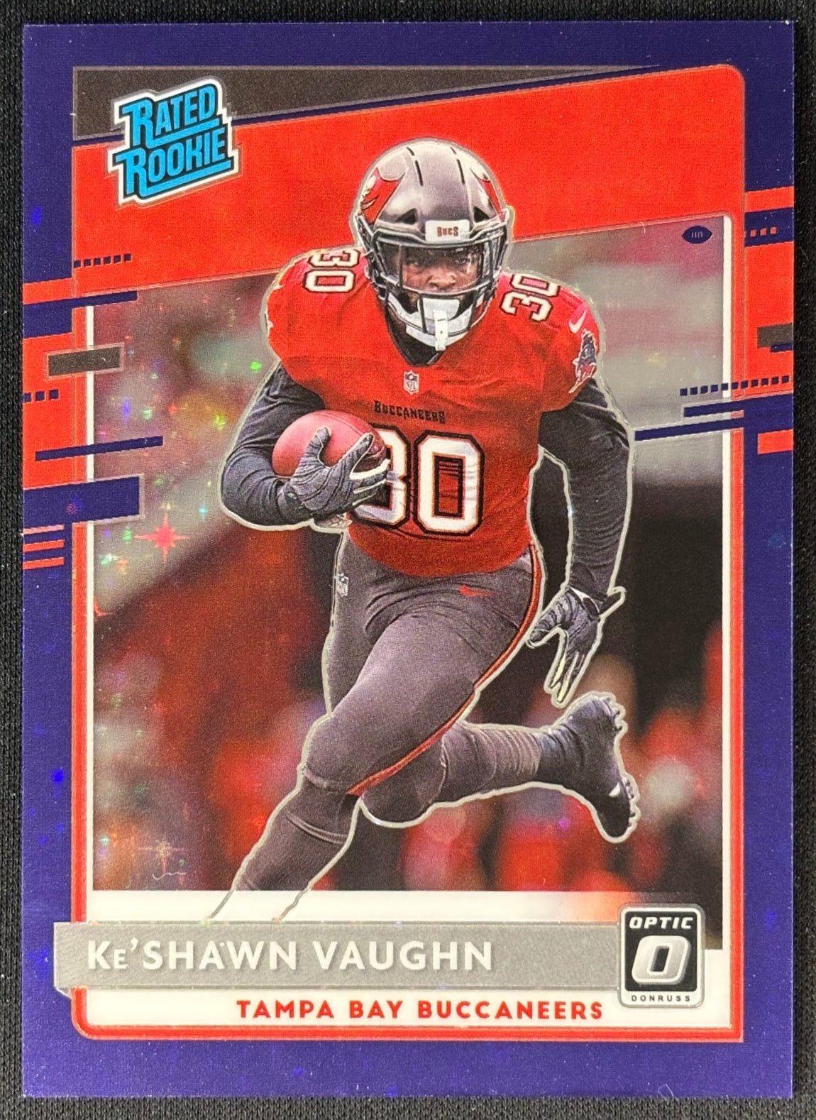 Ke Shawn Vaughn 2020 Donruss Optic Purple Stars Prizm /25 Buccaneers - Front