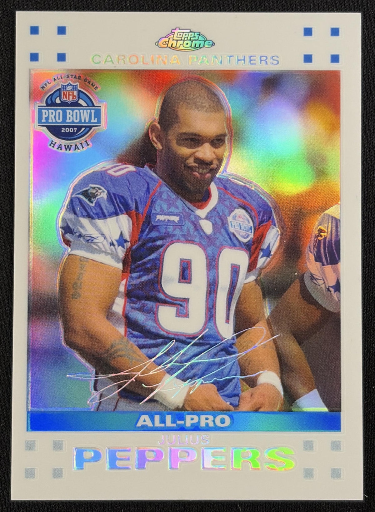 Julius Peppers 2007 Topps Chrome White Refractor /869 Panthers Carolina Panthers