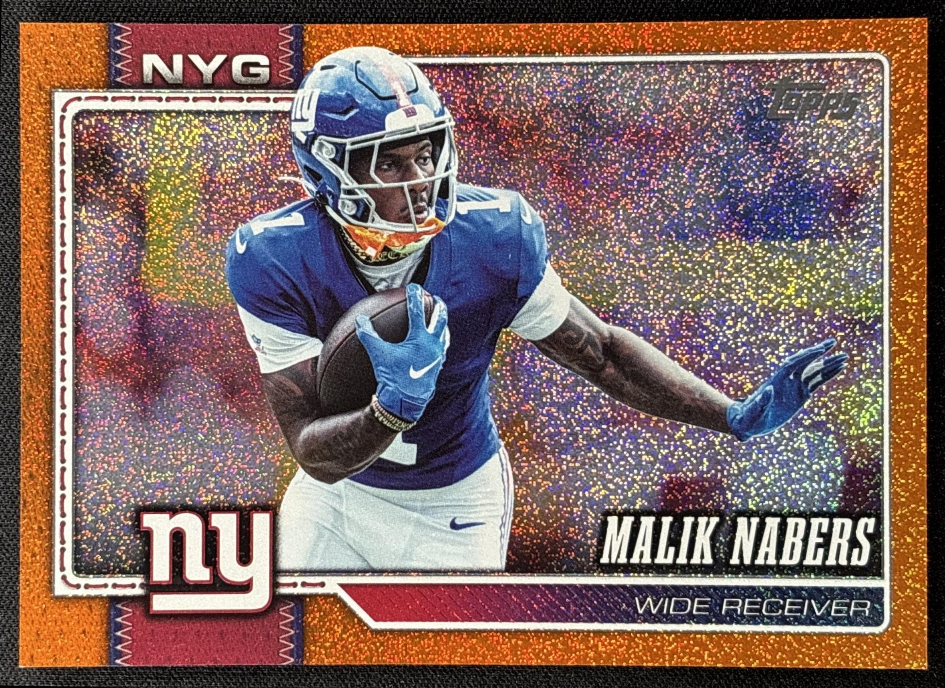 Malik Nabers 2026 Topps Sandglitter Orange /25 Giants