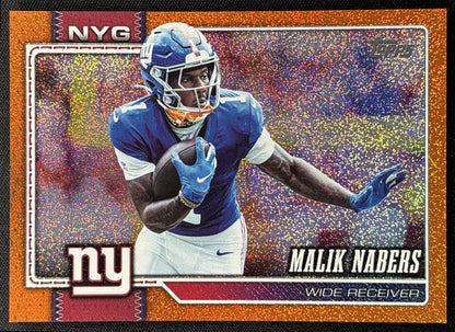 Malik Nabers 2026 Topps Sandglitter Orange /25 Giants
