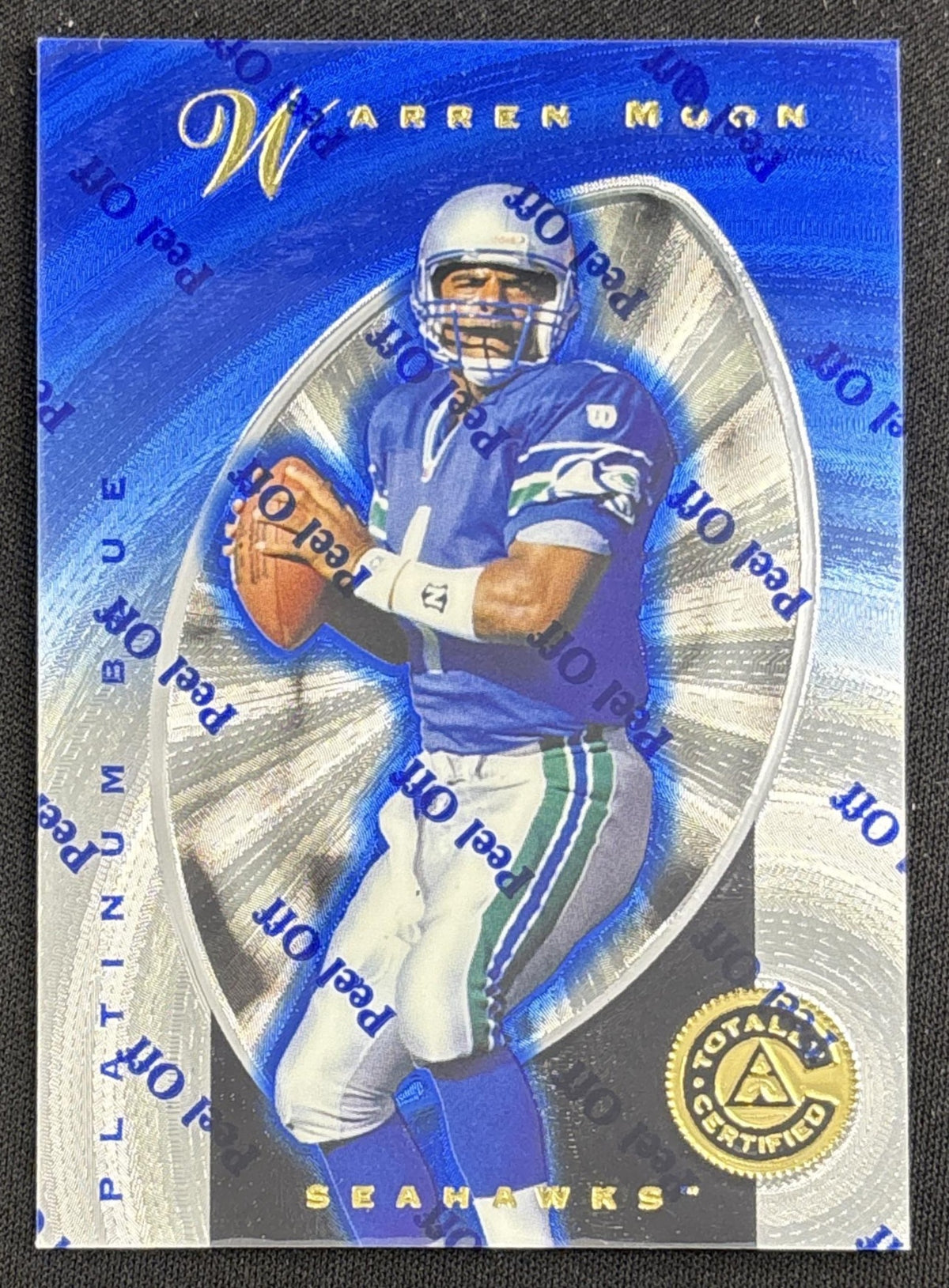 John Friesz 1997 Pinnacle Totally Certified Platinum Blue /2499 Seahawks front