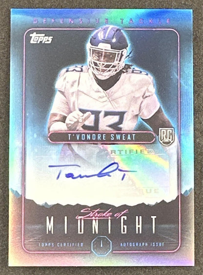 T'Vondre Sweat 2024 Topps Midnight Stroke of Auto Titans