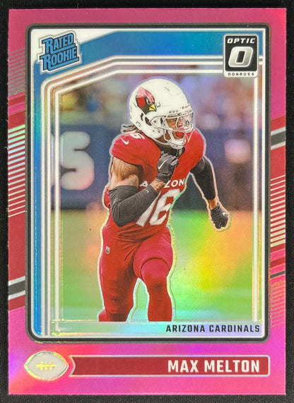 Max Melton 2024 Donruss Optic Rated Rookie Pink Cardinals Sports Trading Cards