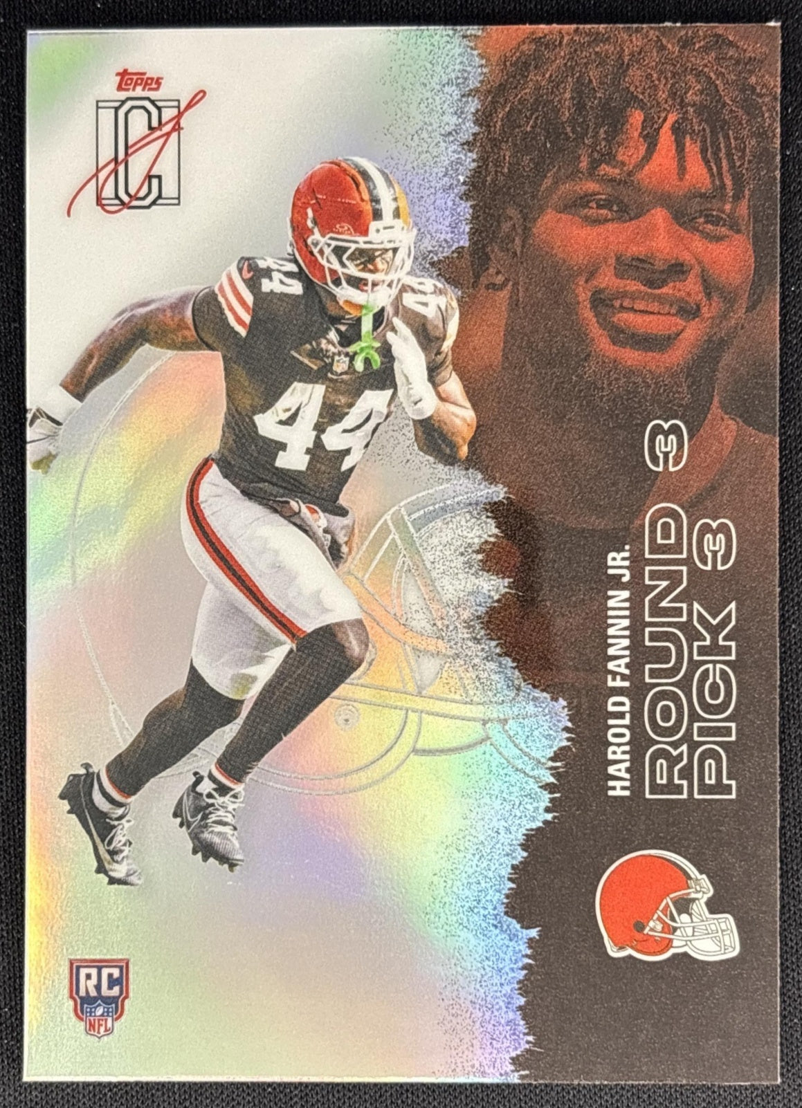 Harold Fannin Jr. 2025 Signature Class Chrome Rookie White Refractor Browns front
