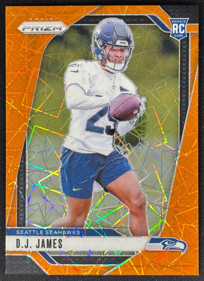 D.J. James 2024 Prizm Lazer Seahawks Sports Trading Card