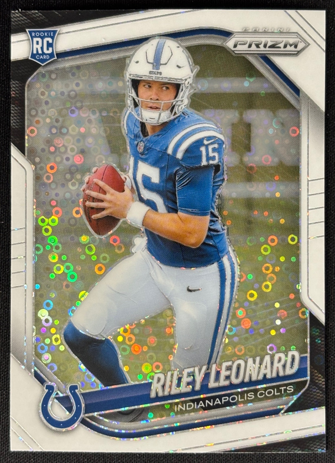 Riley Leonard 2025 Prizm White Disco Prizms Colts Sports Trading Card
