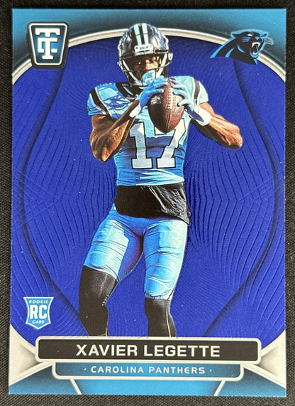 Xavier Legette 2024 Totally Certified Rookies Mirror Platinum Blue /399 Panthers