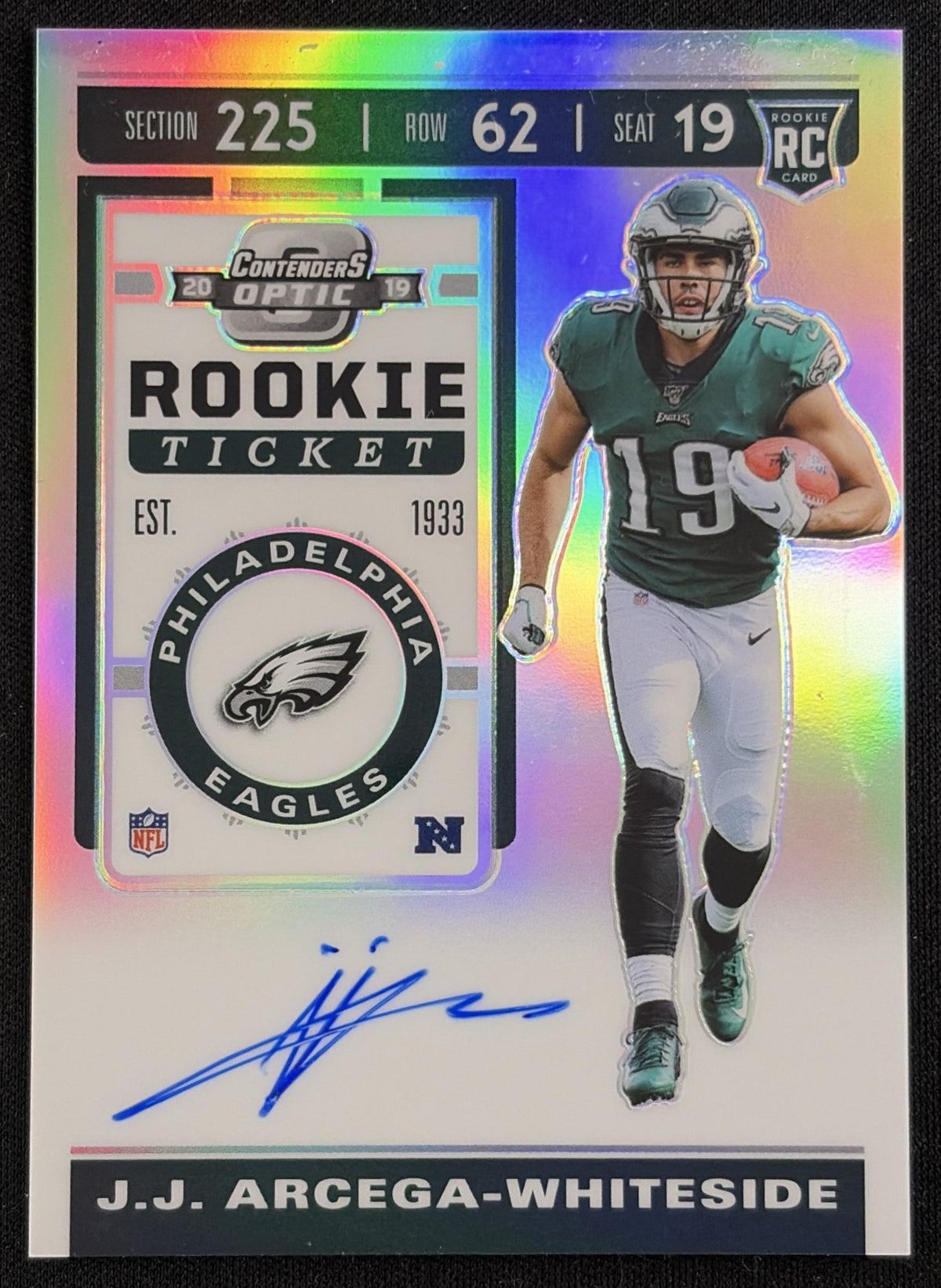 J.J. Arcega-Whiteside 2019 Panini Contenders Optic Rookie Ticket Auto Eagles - Front
