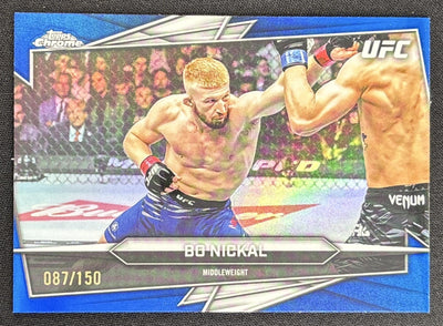 Bo Nickal 2026 Topps Chrome UFC Blue Refractor /150