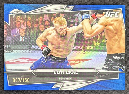 Bo Nickal 2026 Topps Chrome UFC Blue Refractor /150