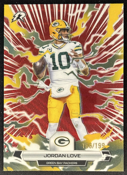 Jordan Love 2025 Topps Resurgence Crimson Surge Refractor /199 Packers Sports Trading Cards