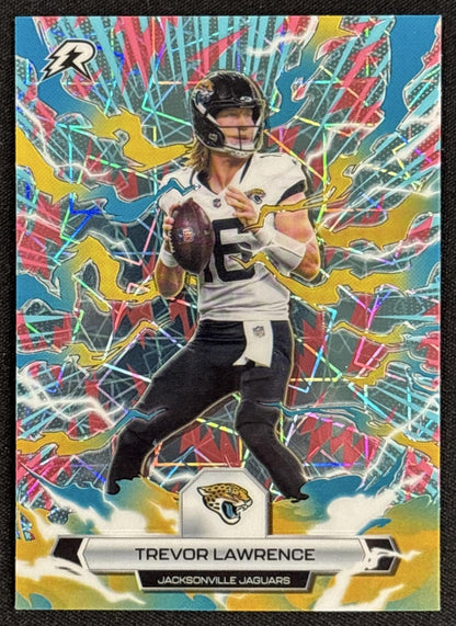 Trevor Lawrence 2025 Topps Resurgence Sky Blue and Pink Shock Refractor Jaguars