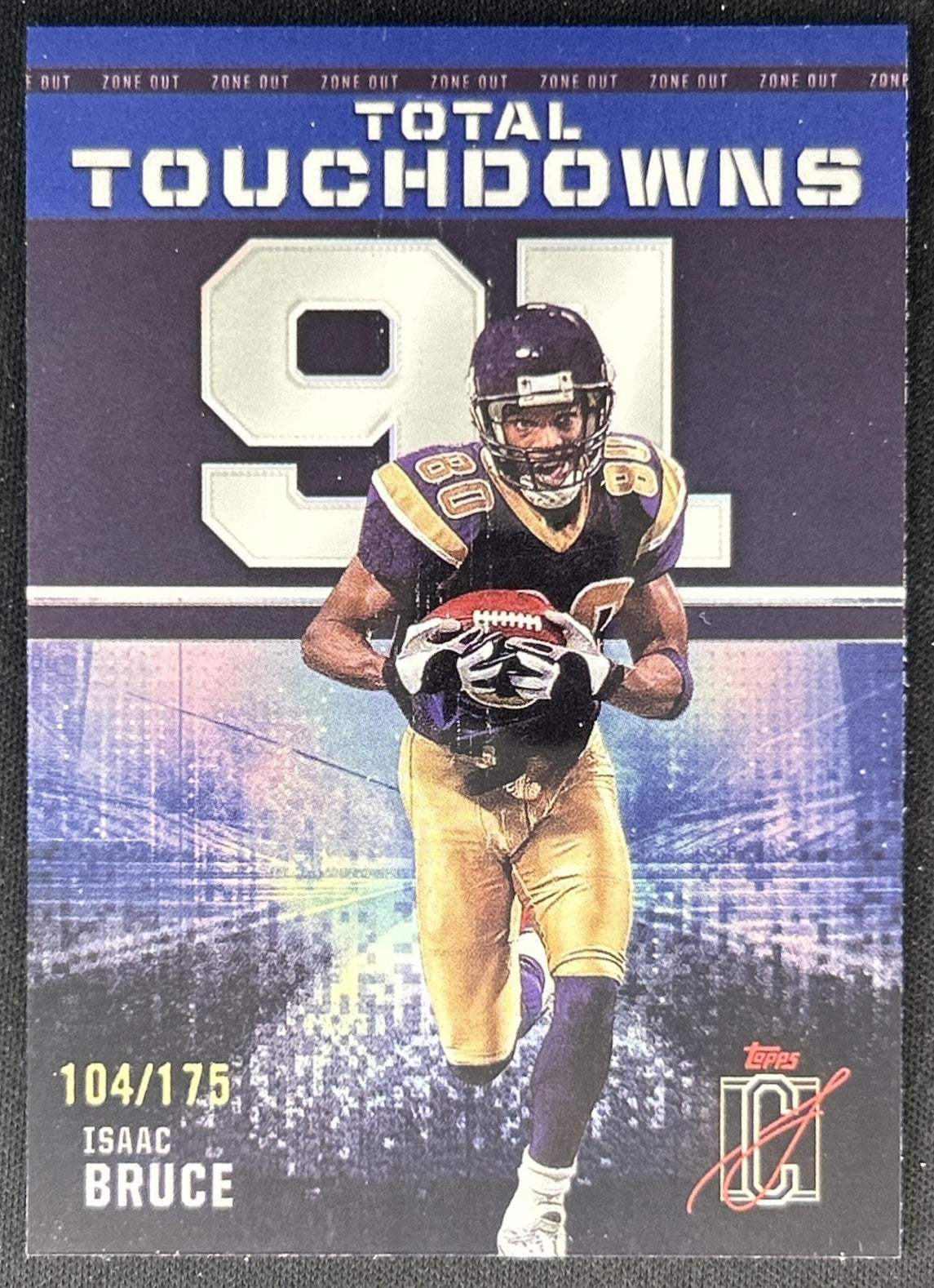 Isaac Bruce 2024 Topps Signature Class Zone Out Indigo /175 Rams