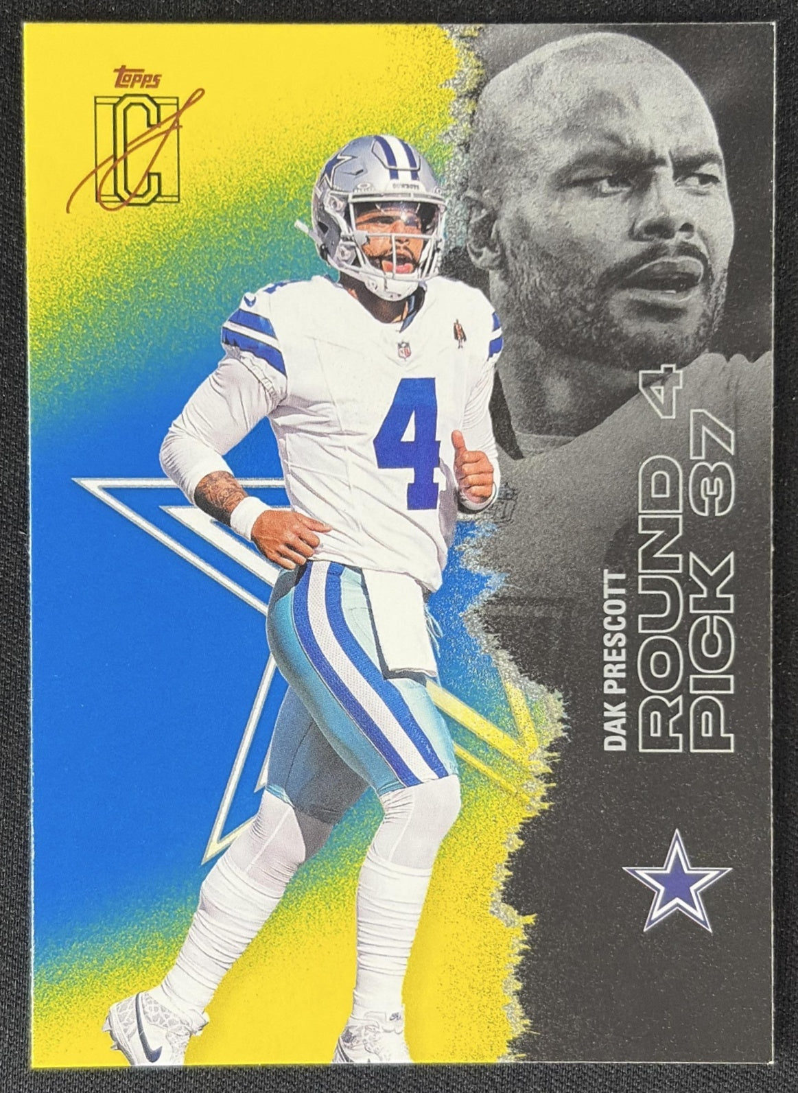 Dak Prescott 2025 Topps Signature Class Veteran Blue & Yellow Foil Cowboys