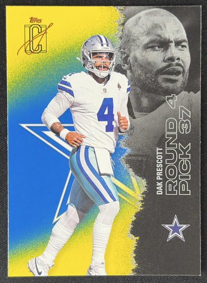 Dak Prescott 2025 Topps Signature Class Veteran Blue & Yellow Foil Cowboys