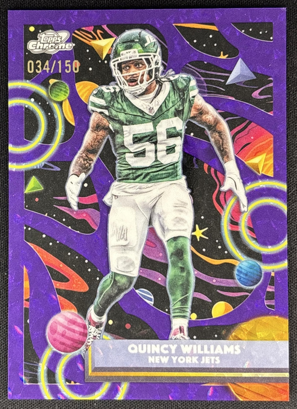 Quincy Williams 2025 Topps Cosmic Chrome Purple Nebula Refractor /150 Jets Sports Trading Cards