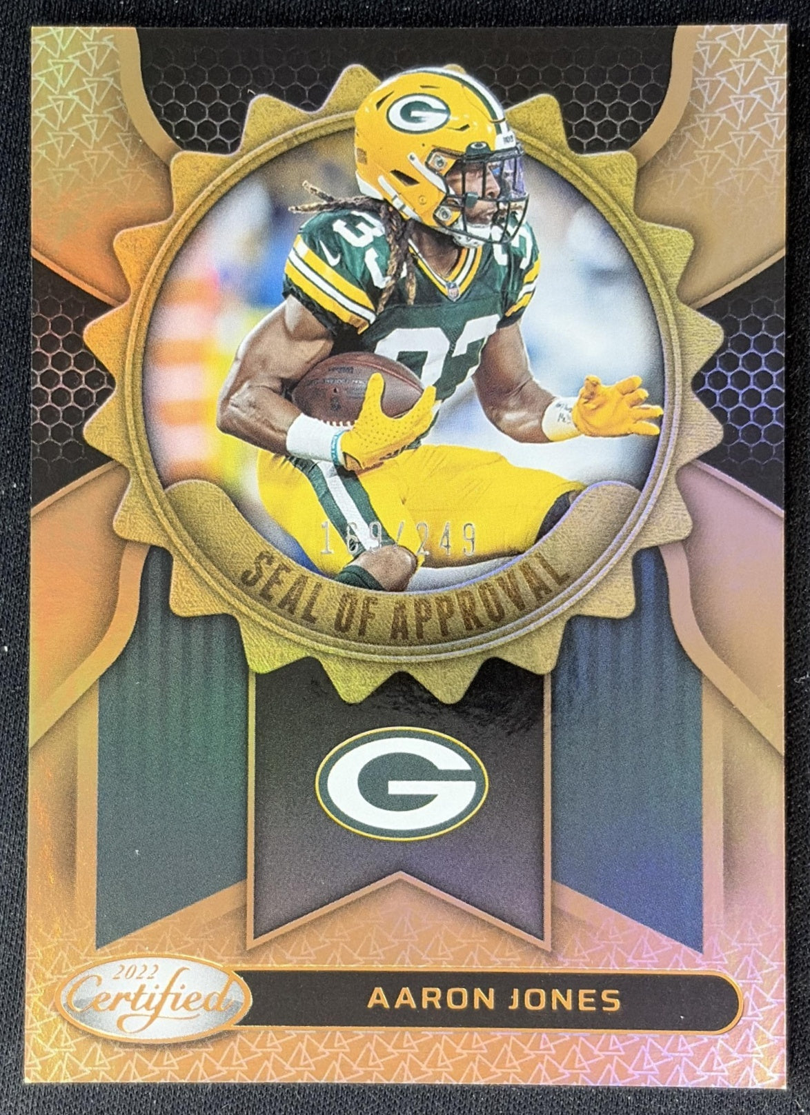 Aaron Jones 2022 Panini Certified Seal of Approval Mirror Bronze /249 Packers