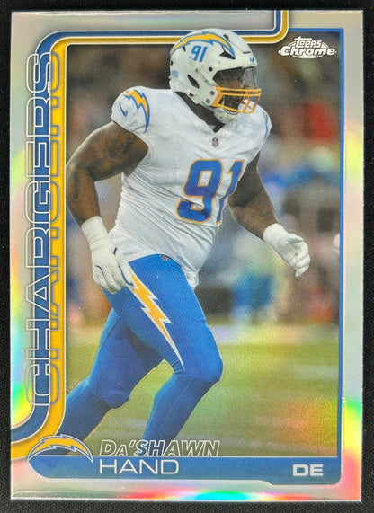 Da'Shawn Hand 2025 Topps Chrome Refractor Chargers Sports Trading Cards