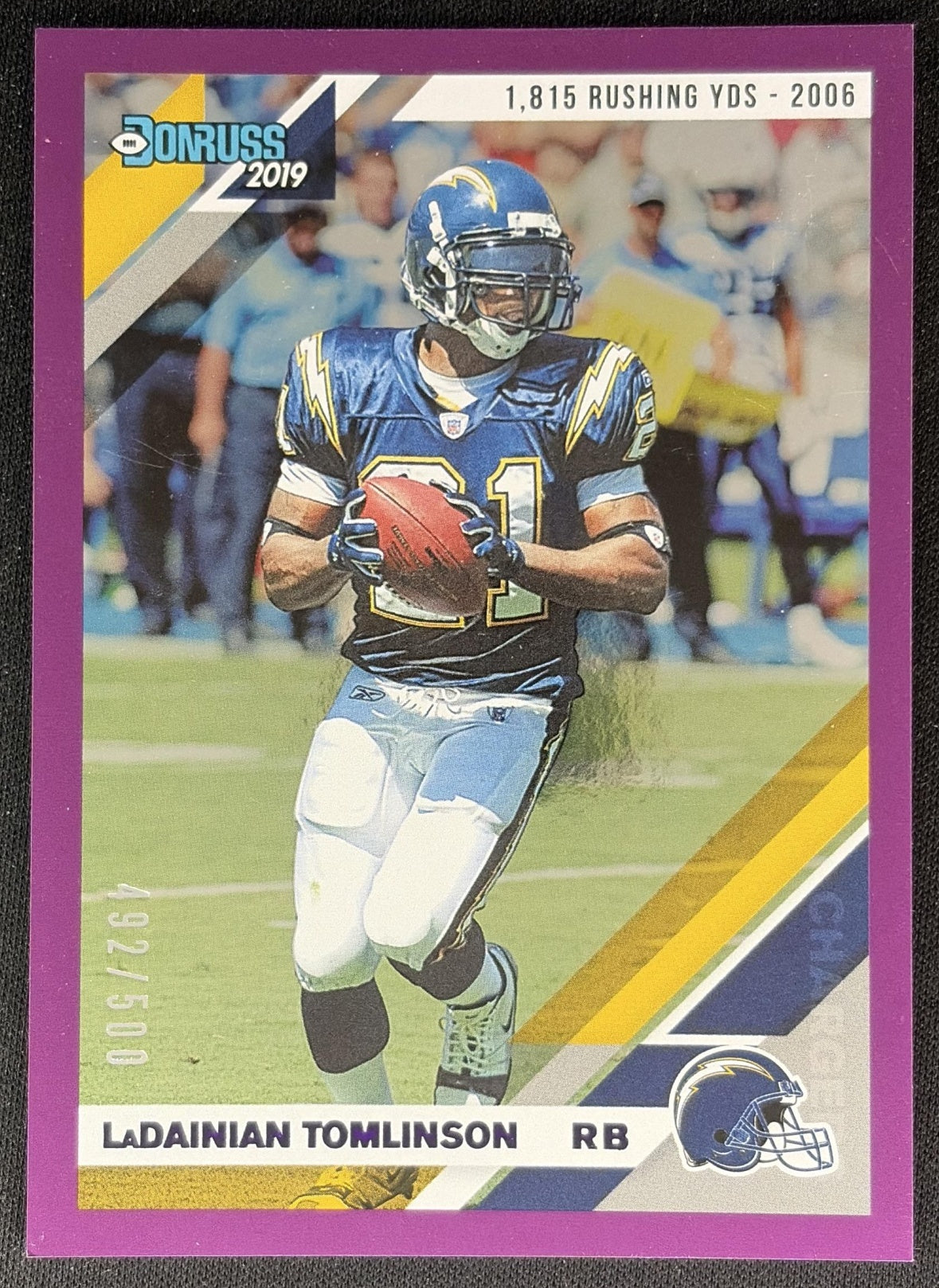 LaDainian Tomlinson 2019 Panini Donruss Season Stat Line /500 Chargers Sports Trading Cards