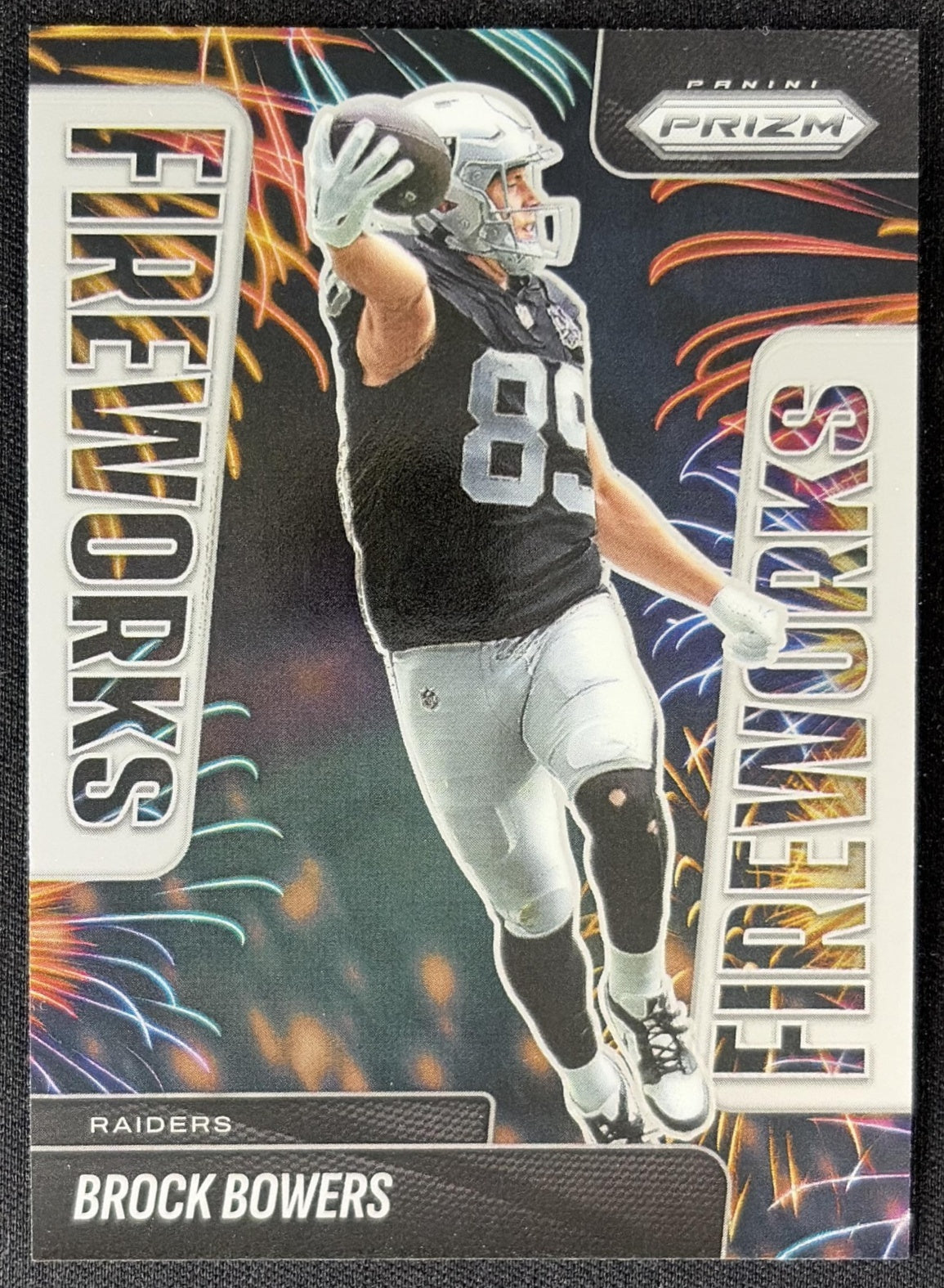 Brock Bowers 2025 Panini Prizm Fireworks Raiders