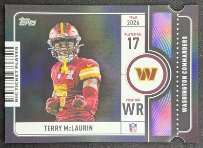 Terry McLaurin 2026 Topps Big Ticket Players Black Foil /10 Commanders