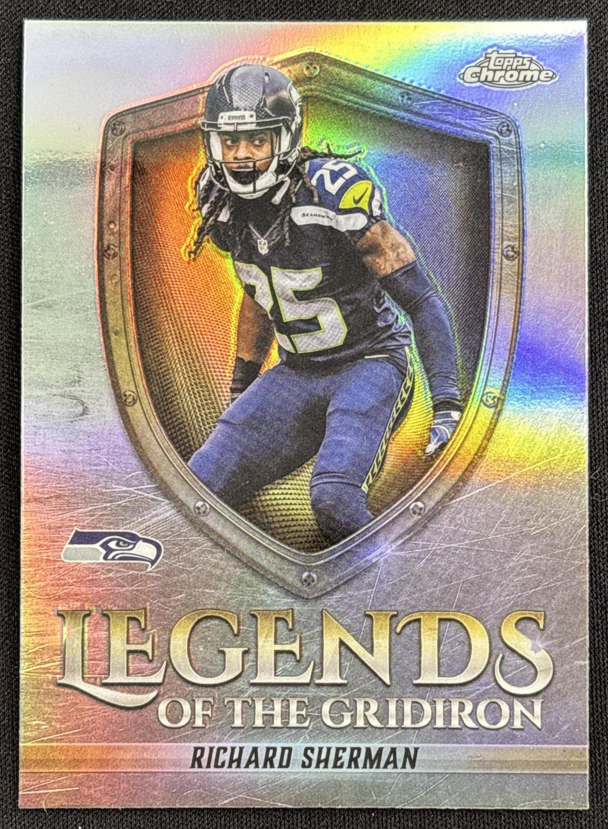 Richard Sherman 2025 Topps Chrome Legends of the Gridiron Refractor Seahawks Seattle Seahawks