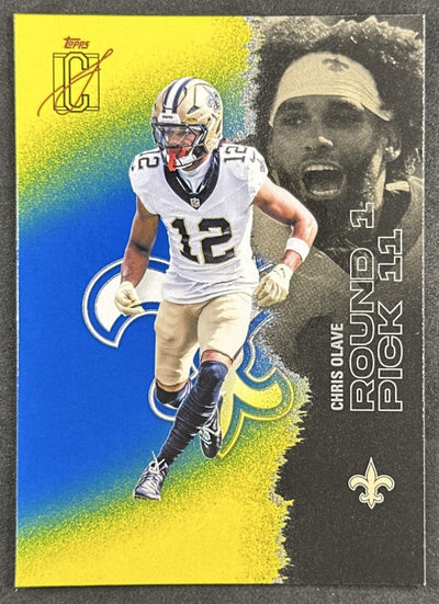 Chris Olave 2025 Topps Signature Class Veteran Blue & Yellow Foil Saints Sports Trading Cards