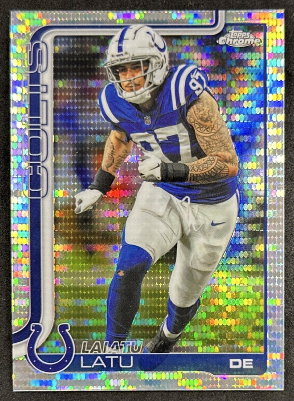 Laiatu Latu 2025 Topps Chrome Pulsar Refractor Colts