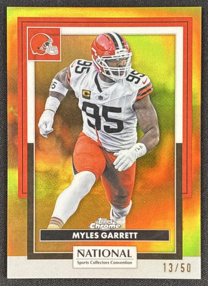 Myles Garrett 2026 Topps NSCC Collection NFL Gold Refractor /50 Browns Sports Trading Cards