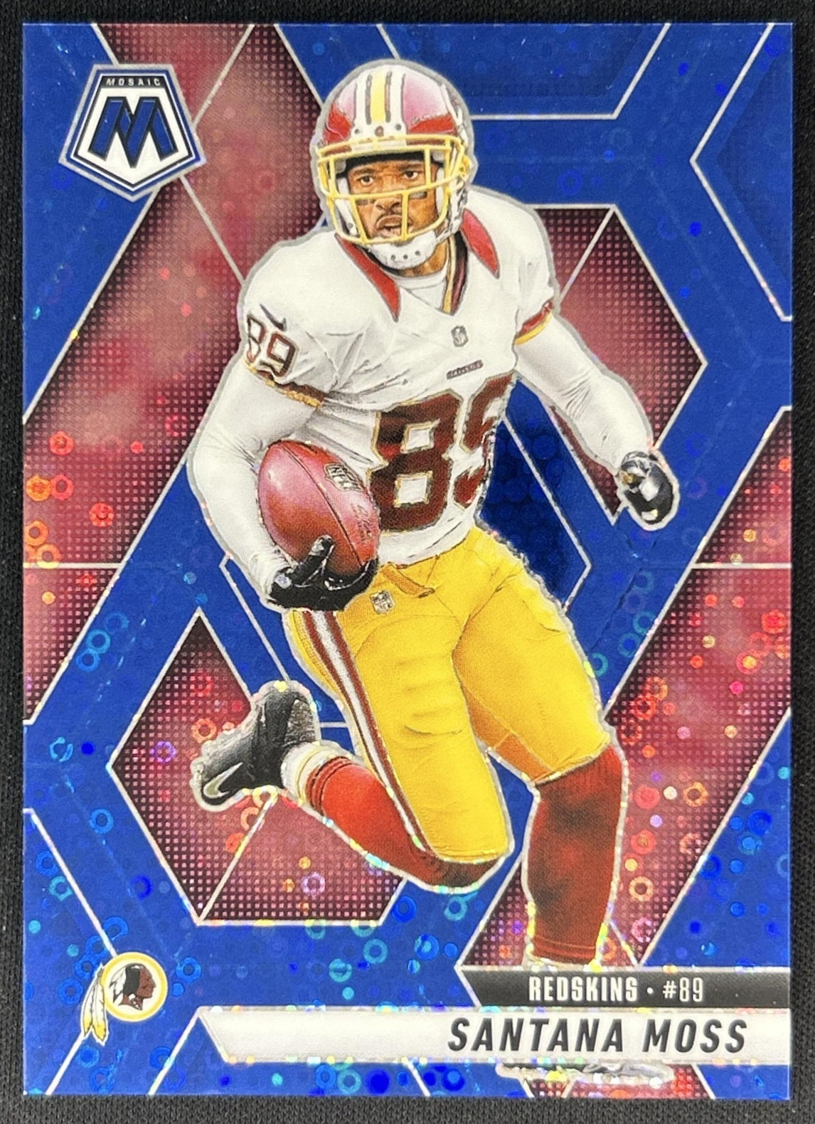 Santana Moss 2025 Panini Mosaic Blue Prizm /99 Redskins front