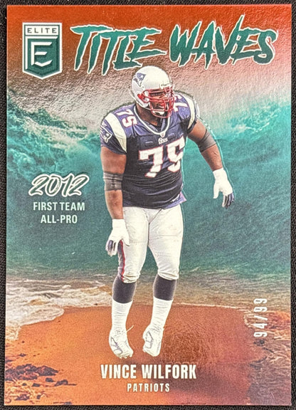 Vince Wilfork 2025 Panini Donruss Elite Title Waves Red /99 Patriots