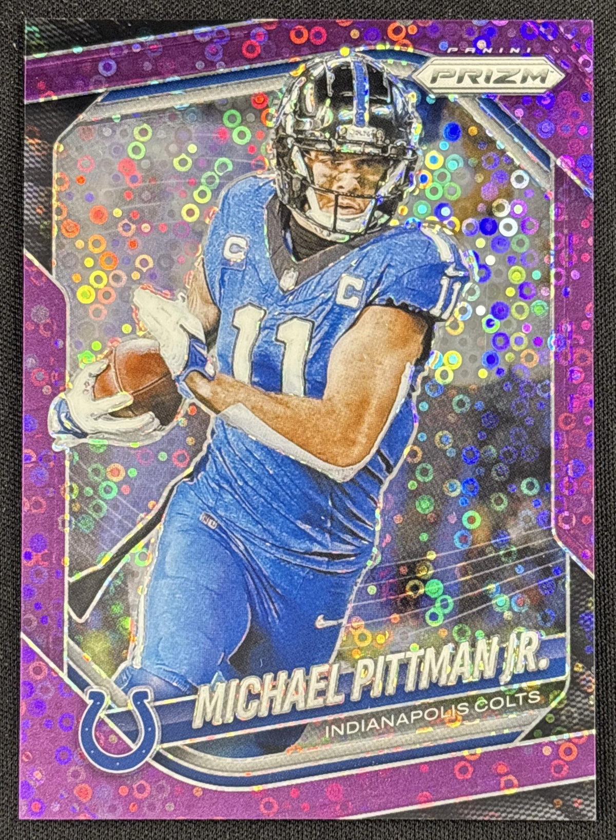 Michael Pittman Jr. 2025 Panini Prizm No Huddle Purple /75 Colts