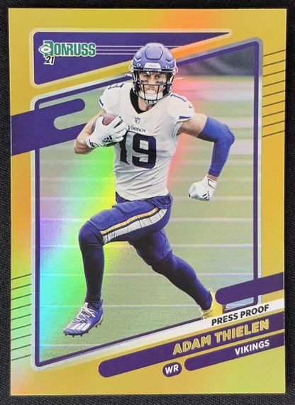Adam Thielen 2021 Panini Donruss Press Proof Premium Vikings - Minnesota Vikings