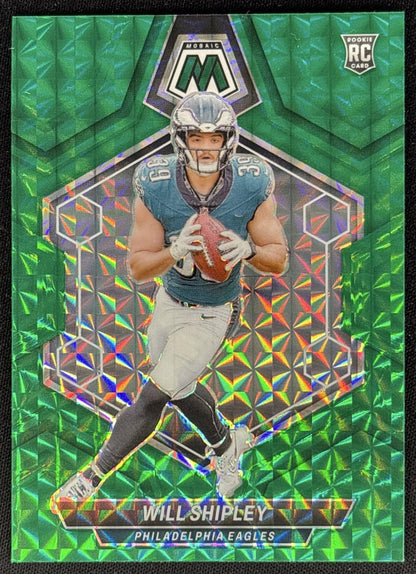 Will Shipley 2024 Panini Mosaic Green Prizm Eagles Sports Trading Card