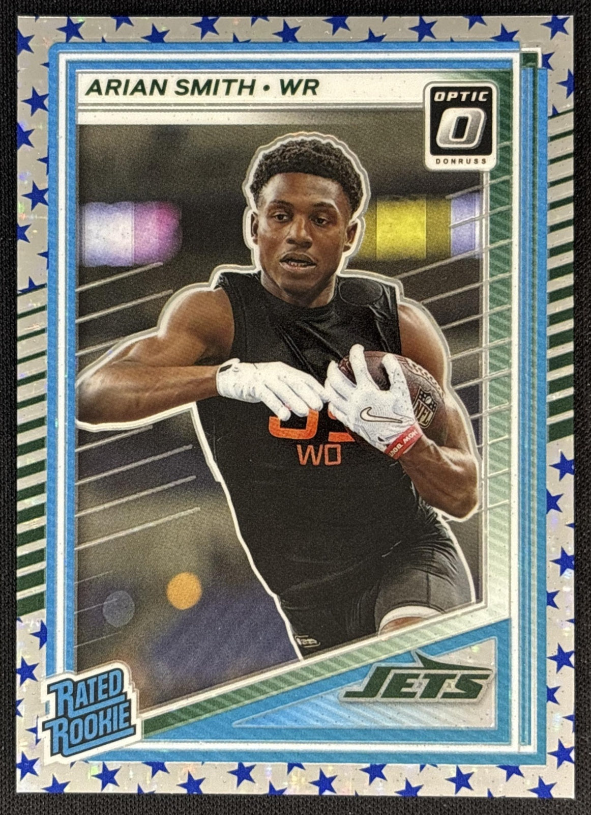 Arian Smith 2025 Panini Donruss Optic Rated Rookie Stars Prizm Jets front