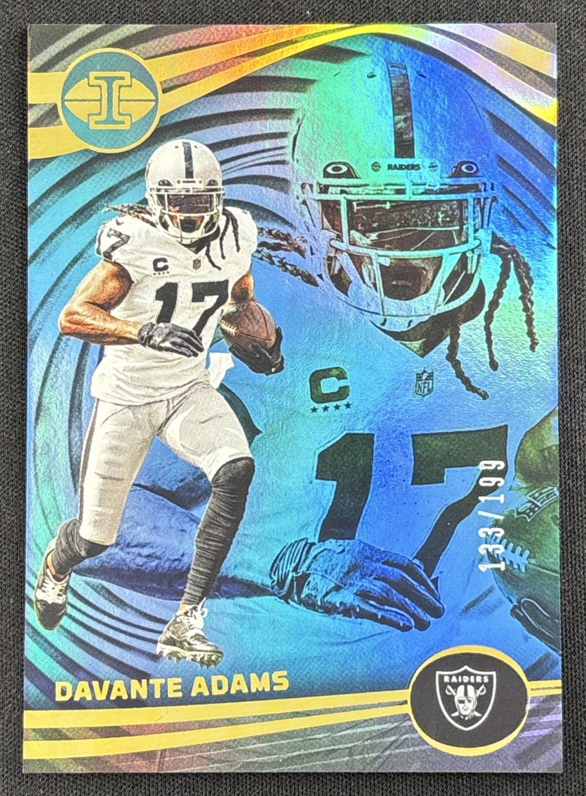 Davante Adams 2023 Panini Illusions Light Blue Trophy Collection /199 Raiders