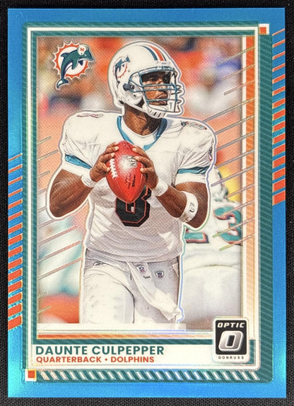 Daunte Culpepper 2025 Panini Donruss Optic Aqua Prizm /349 Dolphins Sports Trading Cards